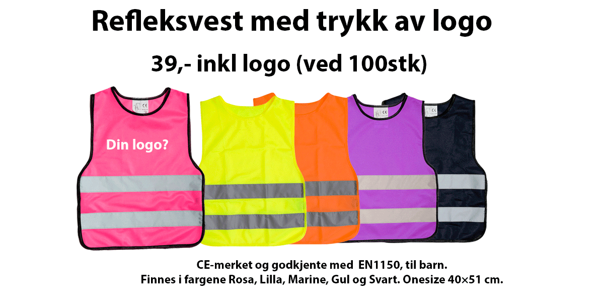 Reflekvest med trykk barn