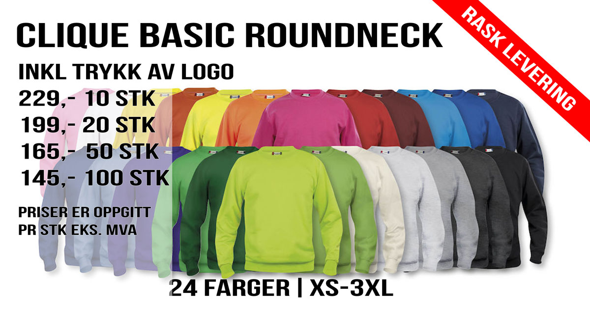 Clique Basic Roundneck med trykk