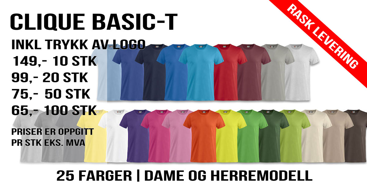T skjorte med trykk Clique Basic-t banner