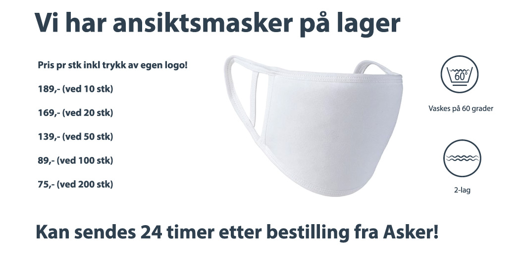 Ansiktsmaske med trykk rask levering banner