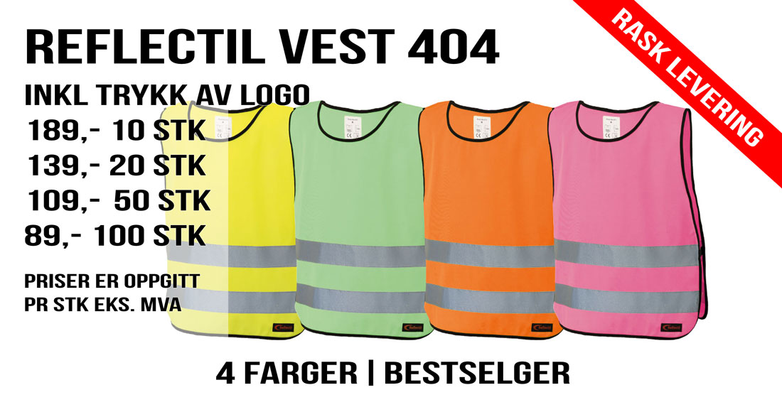Banner refleksvest med trykk