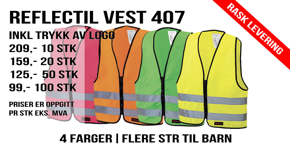 Banner refleksvest barn med trykk